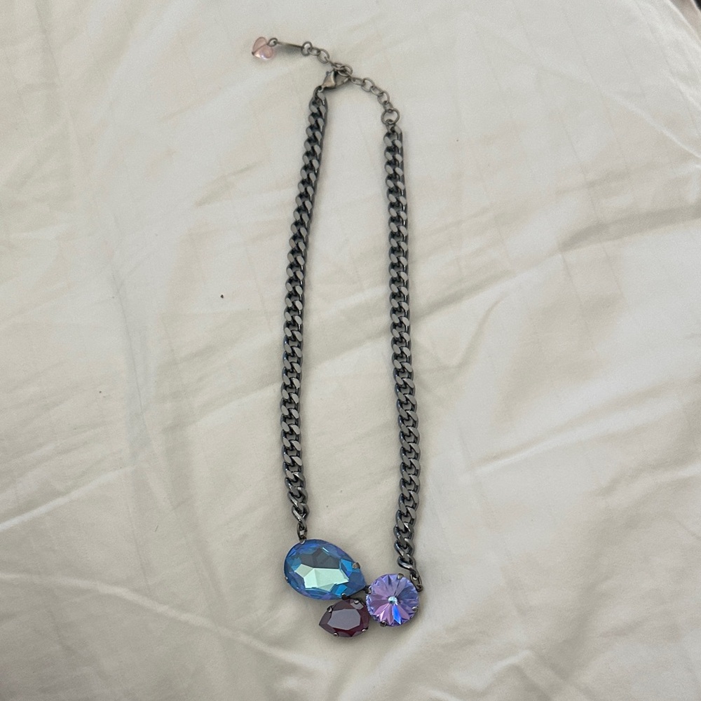 Sabika Blue and Purple Gemstone Necklace